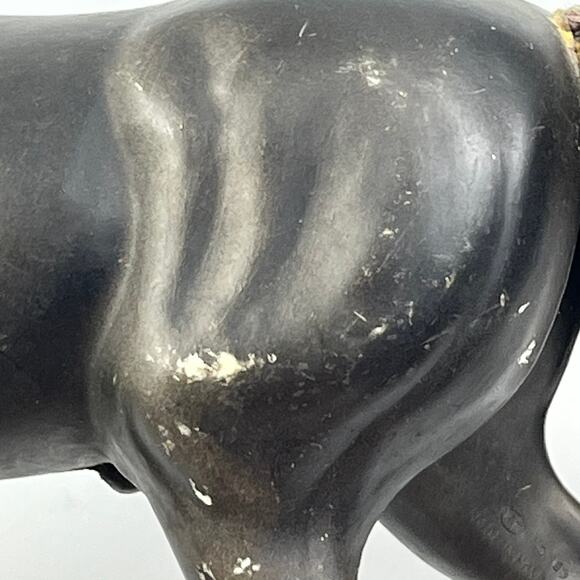 Vintage KT 1970s Black Rearing Plastic Horse Figure Toy Yarn Tail Hong Kong 10" - Picture 9 of 13